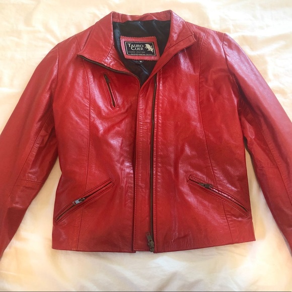 Red Real leather jacket - Picture 3 of 4